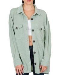 Zenana - Button Down Shacket - Lyst