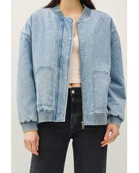 Be Cool - Denim Feel Bomber Jacket - Lyst