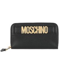 Moschino - Zip Around Leather Wallet - Lyst