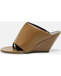 Proenza Schouler - Leather Slant Wedge Sandals - Lyst