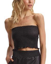 Commando - Faux Leather Smocked Tube Top - Lyst