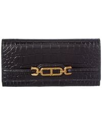 Tom Ford - Logo Croc-Embossed Leather Continental Wallet - Lyst