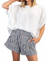 Eesome - Mineral Washed Striped Button Down Shorts - Lyst