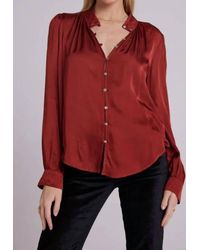 Bella Dahl - Shirred Button Up Blouse - Lyst