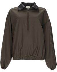 Alysi - Three-Quarter Zip Jacket With Relaxed Fit And Elasticated Details - Lyst