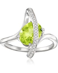 Ross-Simons - Peridot Ring With Diamonds - Lyst