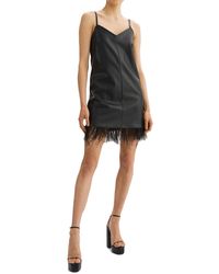 Lamarque - Mollie Vegan Leather Feather Mini Dress - Lyst