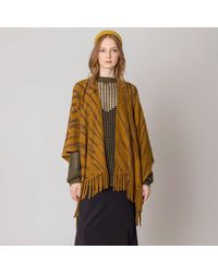 TRUEDAMES - Zebra Patterned Crochet Poncho - Lyst