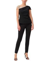 Adrianna Papell - Mesh Panel Embellished Blouse - Lyst
