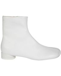 MM6 by Maison Martin Margiela - Ankle Boots With Smooth Leather Finish - Lyst