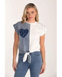 FRANK LYMAN - Studded Heart Tie Top - Lyst