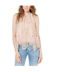 Love - Juniors Dust Lace Halter Neck Sleeveless Blouse - Lyst