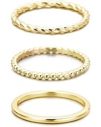 Adornia - 14K Plated Thin Stacking Band Set - Lyst