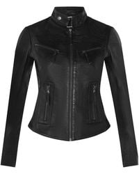 Infinity Leather - Slim-Fit Leather Biker Jacket-Maldon - Lyst