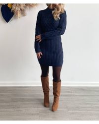 MINKPINK - Jolene Cable Knit Mini Dress - Lyst