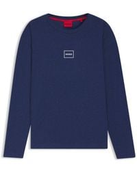 HUGO - Stretch-Cotton T-Shirt With Graphic Logo Print - Lyst