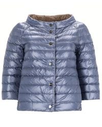 Herno - Reversible Down Jacket With 3/4 Sleeves - Lyst