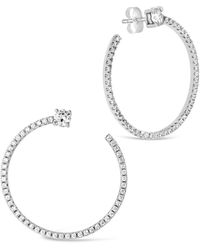 Sterling Forever - Cindy Cz Circle Stud Earrings - Lyst