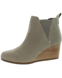 TOMS - Kelsey Wedge Round Toe Ankle Boots - Lyst