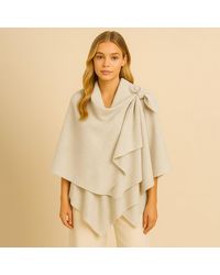 TRUEDAMES - Solid Lurex Ruana Poncho - Lyst