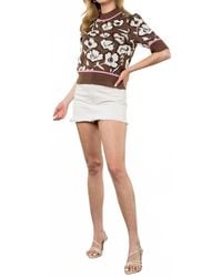 Thml - Rita Flower Knit Short Sleeve Top - Lyst