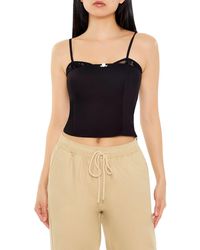 Forever 21 - Lace-Trim Rosette Cropped Cami - Lyst