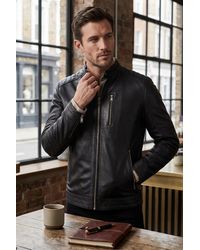Infinity Leather - Quilted Lamb Leather Biker Jacket - Lyst