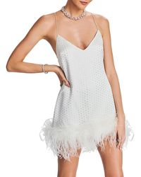 retroféte - Susana Feather Hem Short Cocktail And Party Dress - Lyst