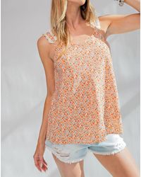 Easel - Floral Lace Strap Top - Lyst