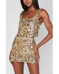 Show Me Your Mumu - Mixer Metallic Sequins Mini Skirt - Lyst