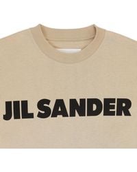 Jil Sander - Ss Logo Chest Print Dark Sand T-Shirt - Lyst