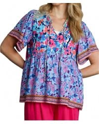 Umgee - Mixed Floral Print Bohemian Top - Lyst