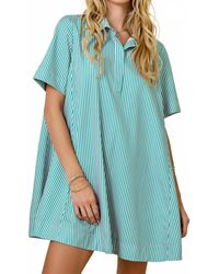 Day + Moon - Striped Short Sleeve A-Line Shirt Swing Dress - Lyst