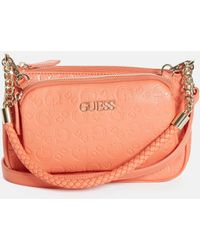 Guess Factory Pennywise Top Zip Crossbody in Natural
