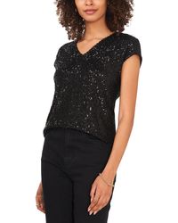 Vince Camuto - Sequined Cap Sleeve Blouse - Lyst
