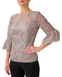 Adrianna Papell - Embroidered Sequined Blouse - Lyst