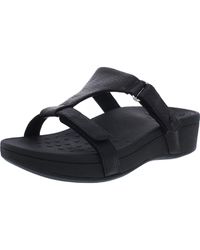 Vionic - Ellie Fax Leather Flats Wedge Sandals - Lyst
