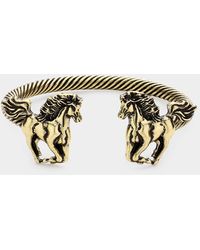 Fashnzfab - Running Horse Twisted Metal Cuff Bracelet Burnished - Lyst