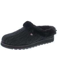 Skechers - Keepsakes Ice Angel Cable Knit Faux Fur Clog Slippers - Lyst
