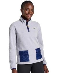 Saucony - Rested Jacket Light Sherpa Long Sleeve 1/4 Zip Red517 - Lyst