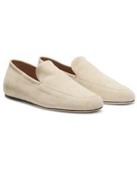 BOSS - Suede Loafers With Leather Outsole - Lyst