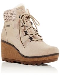 Cougar Shoes - Pamela Leather Faux Fur Wedge Boots - Lyst