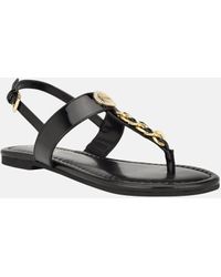Guess Factory - Livvy Chain T-strap Sandals - Lyst
