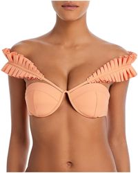 Andrea Iyamah - Ruffled Nylon Bikini Swim Top - Lyst