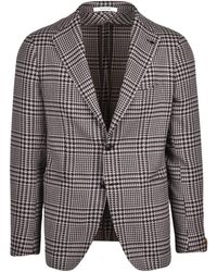 Tagliatore - Checkered Rounded Virgin Wool Jacket - Lyst