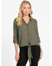 Guess - Jackson Twill Tie Shirt - Lyst
