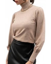 Blu Pepper - Solid High Turtle Neck Long Sleeve Knit Top - Lyst