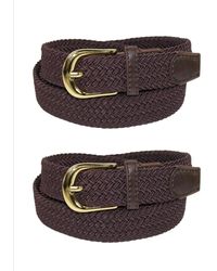 CTM - Elastic Braided Stretch Belt (Pack Of 2) - Lyst