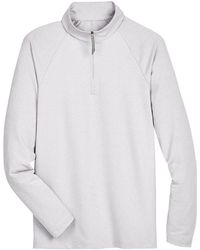 Devon & Jones - Crownlux Performance Clubhouse Micro-Stripe Quarter-Zip Pullover - Lyst