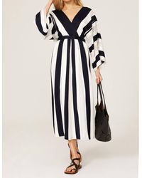 Adam Lippes - Striped Jacquard Kimono Midi Dress - Lyst